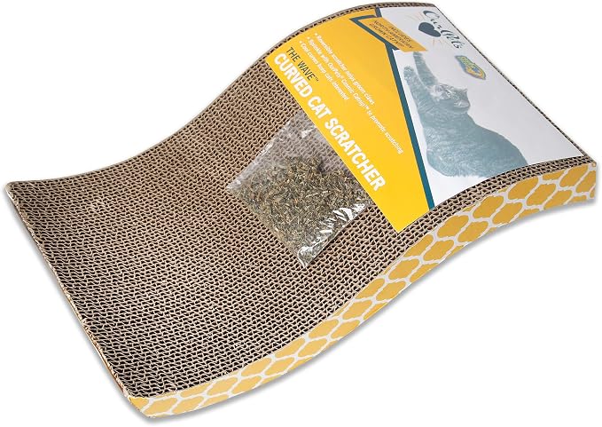 Our Pets OurPets The Wave Curved Catnip Cat Scratcher (Cat Toys for Indoor Cats, Catnip Toys, Cat Gifts & Cat Toys Interactive) [Includes Cosmic Catnip- North-American Grown Catnip]
