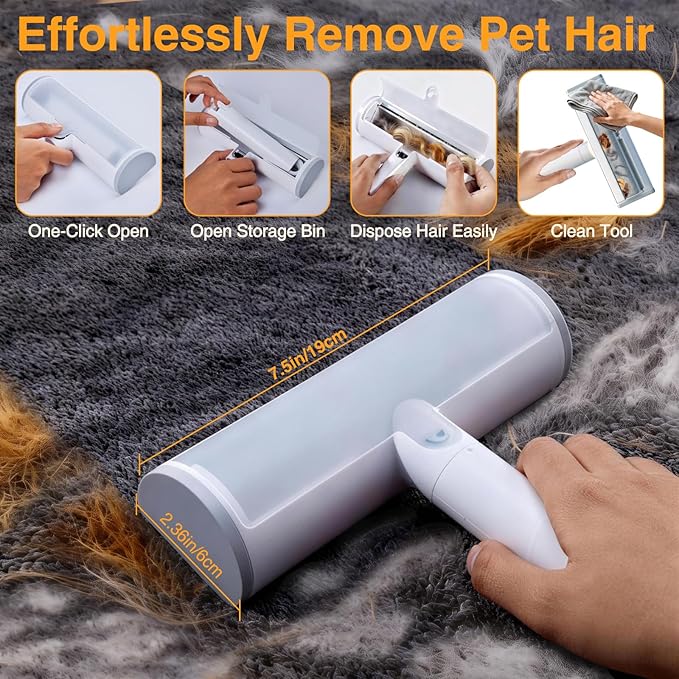 Yoioyms Pet Hair Removal Set, Pet Hair Removal Glove for Dogs & Cats, Roller Pet Hair Remover, 2 in 1 Pet Hair Removal Tool for Clothing, Couch, Furniture&Laundry, Pet Fur Remover