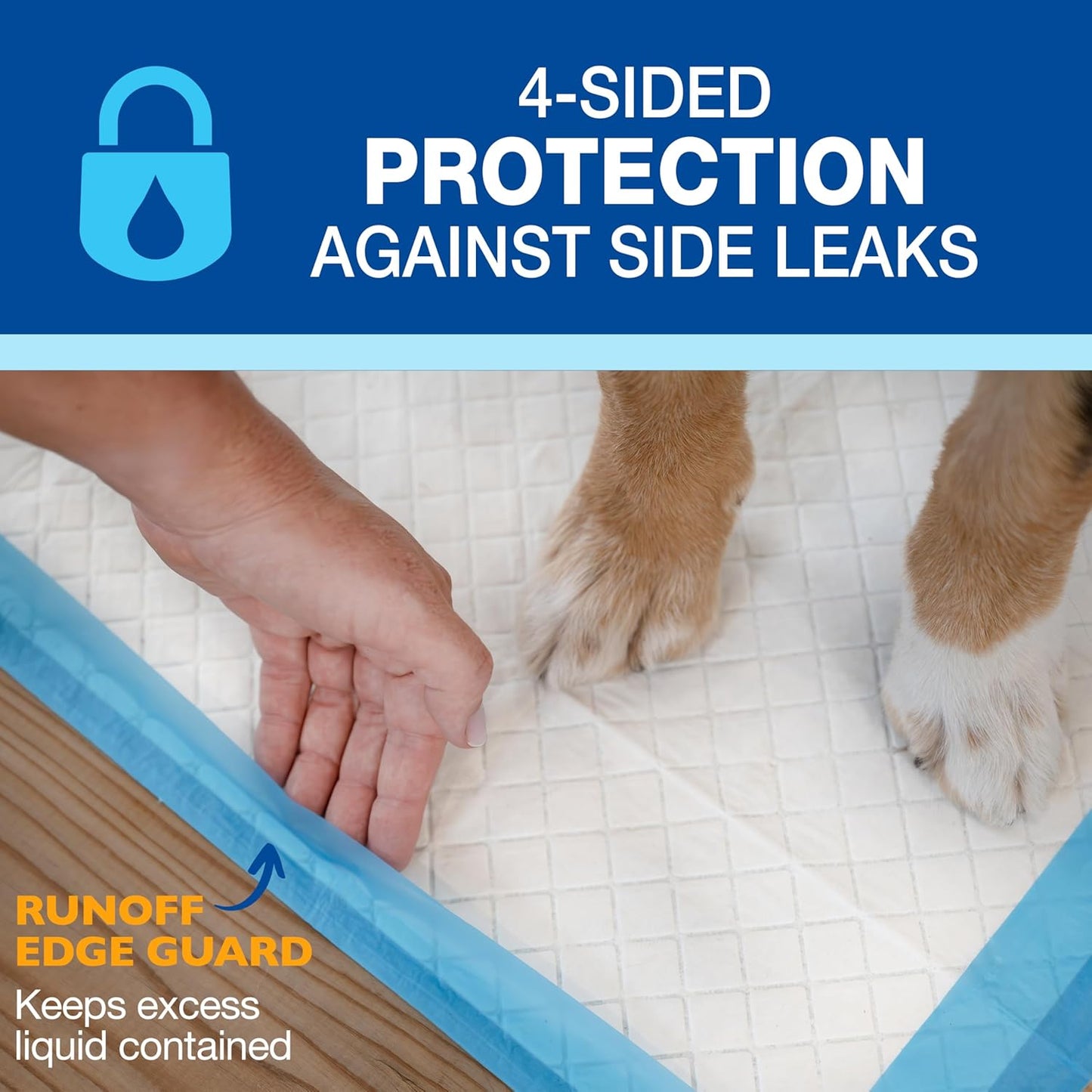 Four Paws Wee-Wee Superior Performance XL Pee Pads for Extra Large Dogs, Leak-Proof Floor Protection Dog & Puppy Quilted Potty Training Pads, Unscented, 28" x 34" (150 Count)