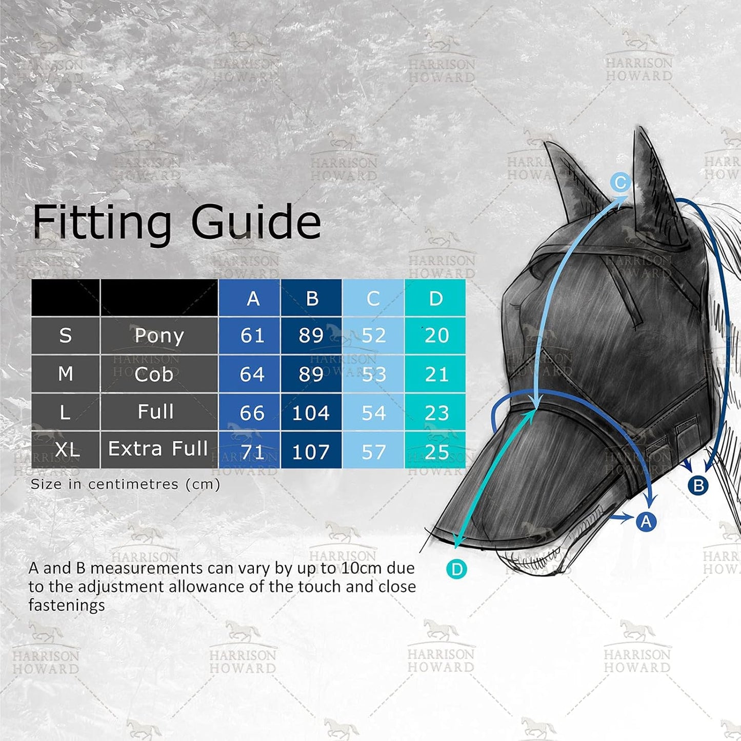 Harrison Howard LumiVista Horse Fly Mask Standard with Ears UV Protection for Horse Abstract Graffiti L Full Size