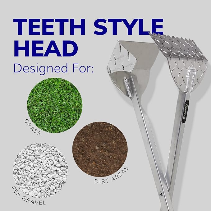 ActiveDogs Dog Pooper Scooper, Heavy Duty Aluminum Teeth Dog Scoop | With Aluminum Teeth For Easy Cleanup On Grass, Gravel And Uneven Ground