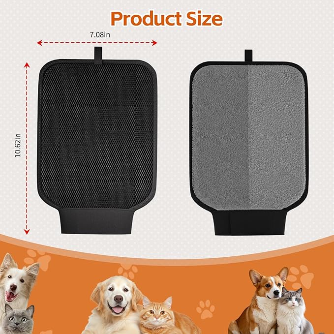 Fancybird Pet Hair Removal Glove, Reusable Pet Hair Remover Tool with Wrist Stap, Electrostatic Pet Hair Gloves for Couch, Carpet, Clothing, Car Seat