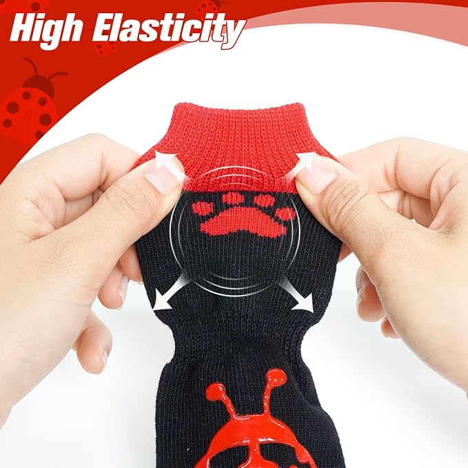 EXPAWLORER Anti Slip Dog Socks to Prevent Licking Paws,Winter Dog Boots & Paw Protectors,Dog Booties for Hardwood Floors with Grippers,Dog Shoes for Hot/Cold Pavement Small Medium Large Senior Dog
