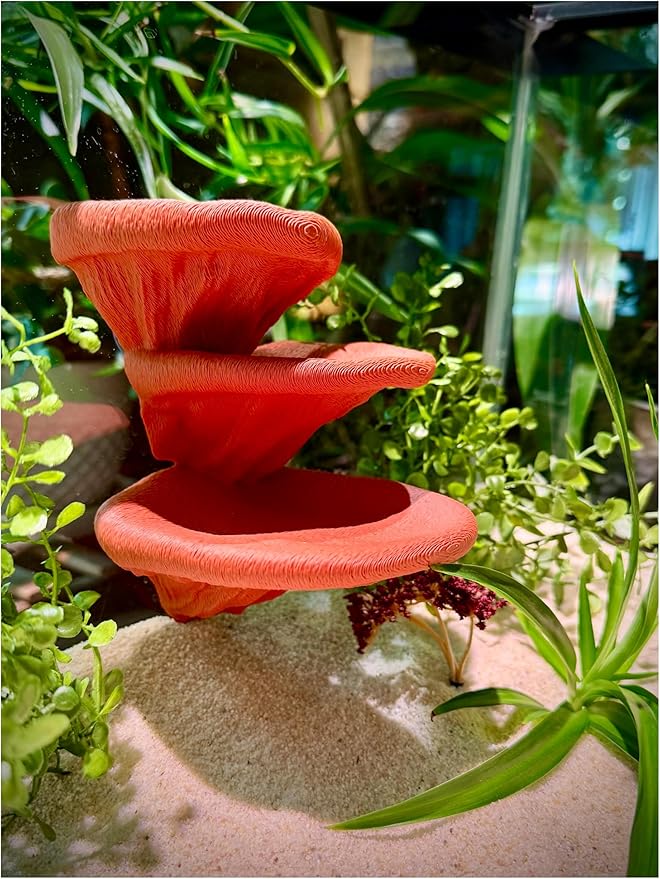 Mushroom Ledge for Terrarium – Climbing & Resting Platform with Suction Cups (Terracotta, 6''x4.5''x5.25'')