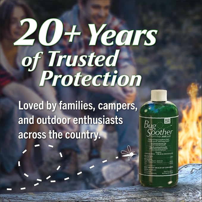 Bug Soother Natural Insect Repellent Spray, DEET-Free 16 oz. Refill | Plant Based | Repels Mosquitos, Gnats & No See'ums | Family Safe | Made in the USA