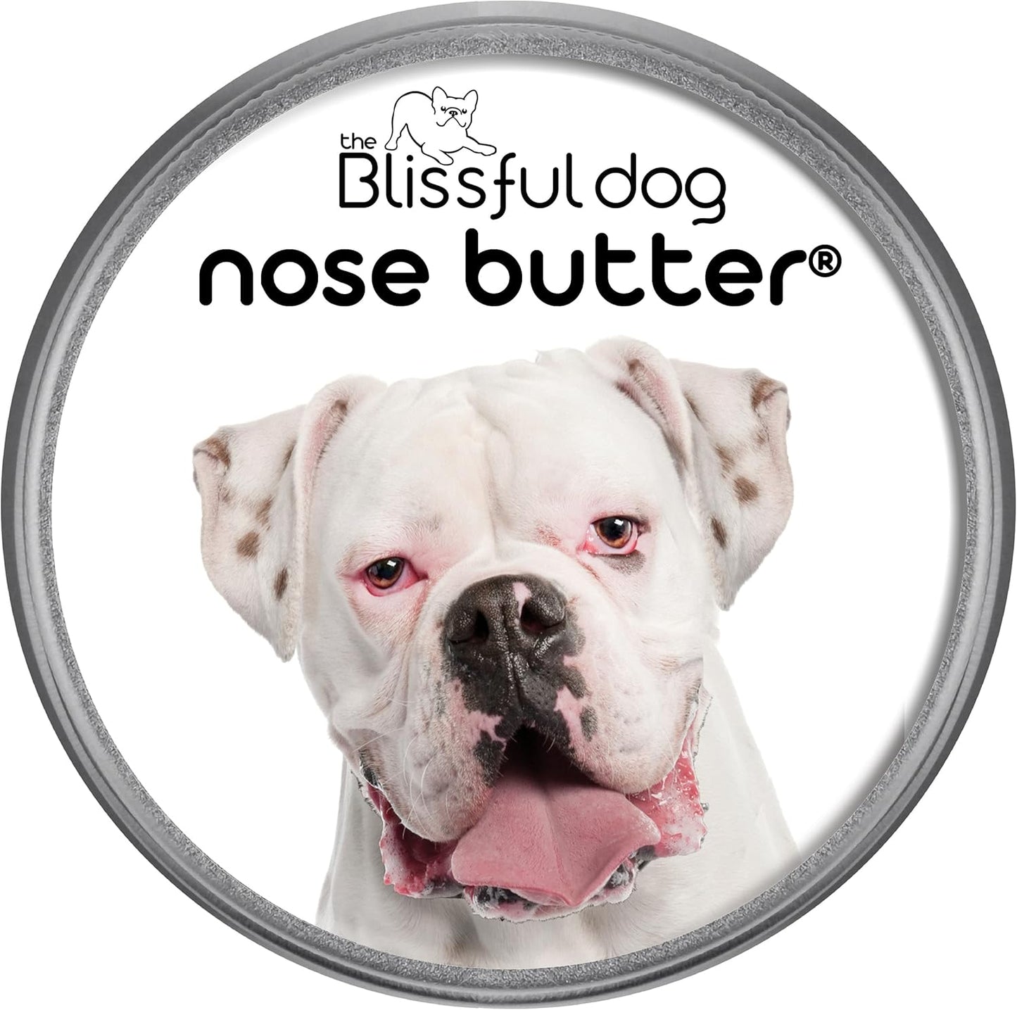 The Blissful Dog White Boxer Nose Butter for Dry, Cracked Skin, Lick-Safe Dog Nose Balm with Moisturizing Shea Butter, Almond, Olive, and Essential Oils, Pet Supplies, Uncented, 8 oz.