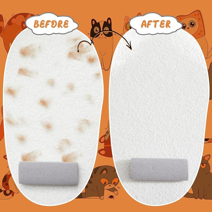 3 Pcs Abbyike Pet Hair Remover Rock Pumice Stone for Dog Cat Hair Pet Removal Cleaning Fur Removal Block Tool Scraper for Car, Carpet, Couch, Beding, Fufmiture Cleaning (5.3 x 2 x 1.4 Inch,Gray)