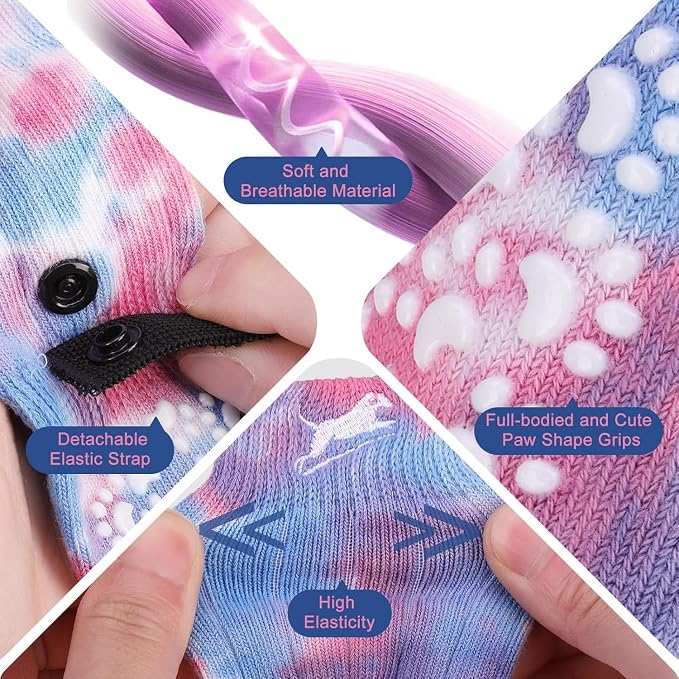 EXPAWLORER Anti Slip Dog Socks to Prevent Licking Paws, Dog Shoes for Hot Pavement, Dog Booties for Small Medium Large Senior Dogs, Traction Control Boots & Paw Protectors for Hardwood Floors