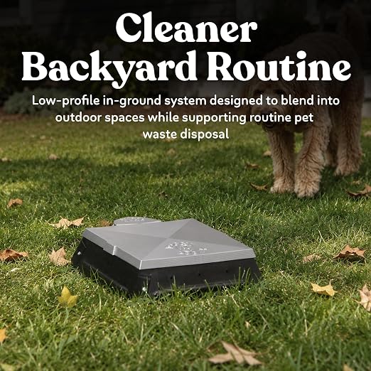 Doggie Dooley Pet Waste Digester - Leach-Bed Style - In-Ground Dog Waste Disposal System for 1 Large or 2 Small Dogs - Digester Starter, Made in USA, Black Plastic Tank with Silver Foot-Operated Lid