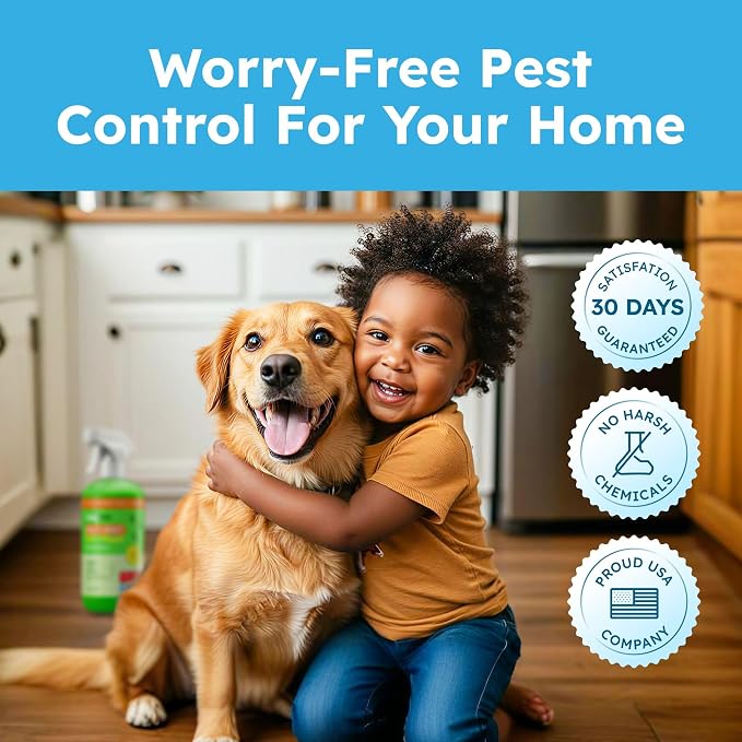 BugMD Pet Safe Multi-Insect Killer & Repellent | Peppermint Oil Spray for Spiders, Ants & Roaches | Indoor & Outdoor Bug Spray