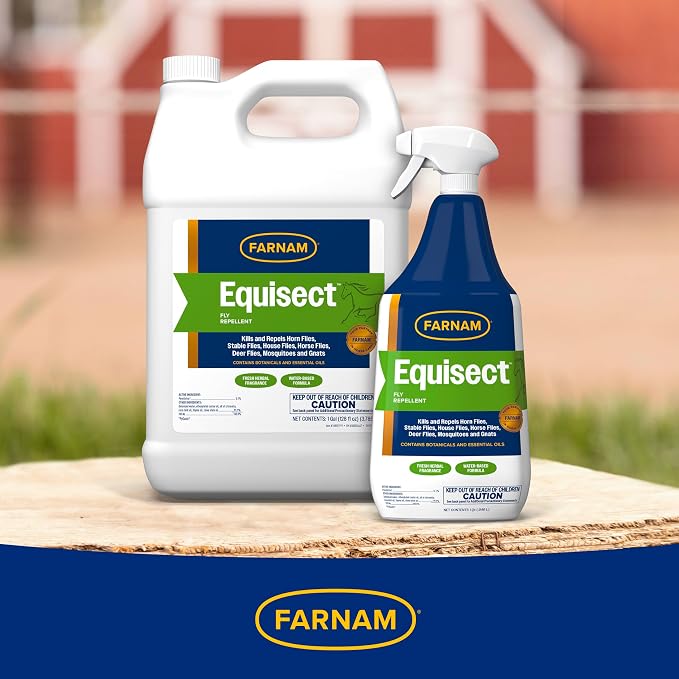 Farnam Equisect Water-Based Botanical Fly Repellent, Horse Fly Spray with Herbal Scent for Horses, Dogs and Cats, 32 Oz