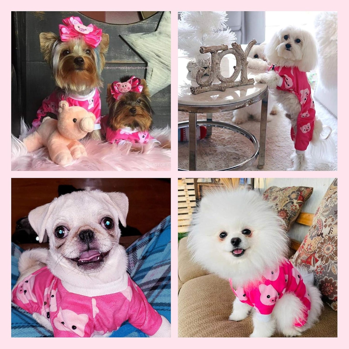 CuteBone Dog Halloween Pajamas Puppy Onesies Small Dogs Soft Pjs Coat Cat Apparel Comfy Pet Christmas Clothes Outfit Doggie Bodysuit P46S