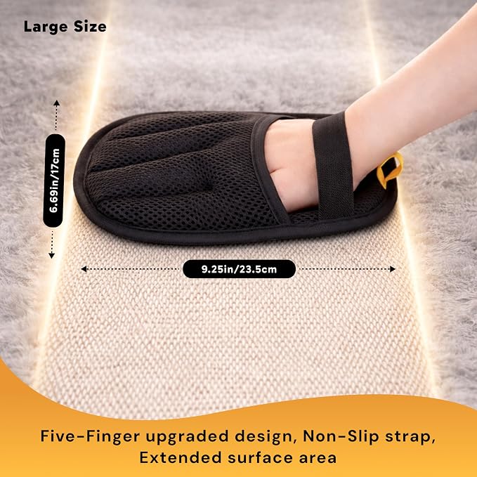 Pet Hair Removal Gloves for Cats & Dogs, Five-Finger Electrostatic Reusable Magic Brush for Effortless Pet Hair Remover Tool on Carpet, Clothing, Laundry, Couch, Car Seat