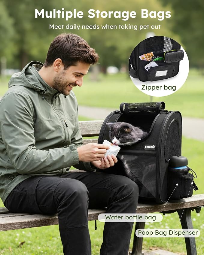 pecute Cat Backpack Expandable, Cat Backpack for Cat with Acrylic Window