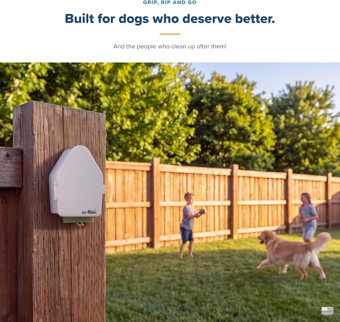 Indoor/Outdoor Dog Poop Bag Dispenser Wall Mount (White), Includes 3 Sample Rolls of Waste Bags, Easy Setup Dog Poop Station