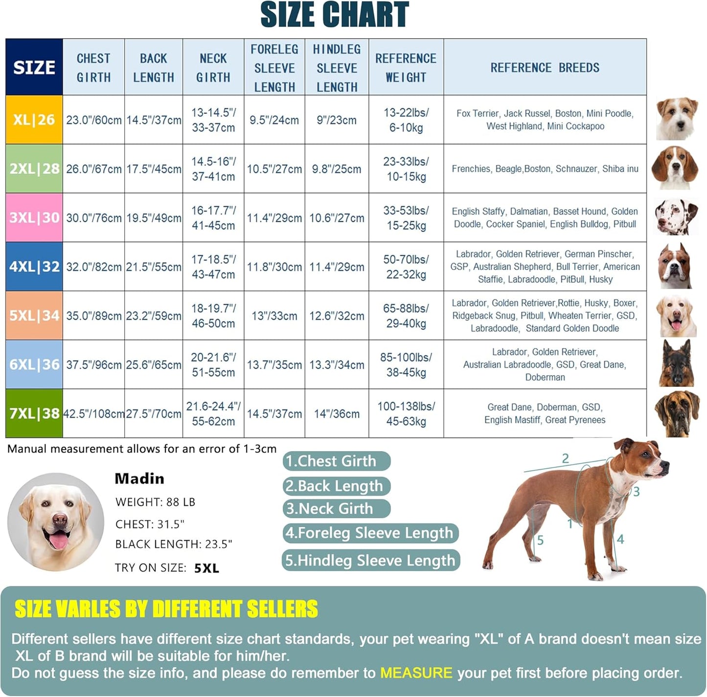 Yeapeeto Dog Onesie Surgery Recovery Suit for Large Medium Bodysuit Dogs Pajamas PJS Full Body for Shedding, Prevent Licking, Wound Protection, Cone Alternative… (Xmas Red, 5XL)