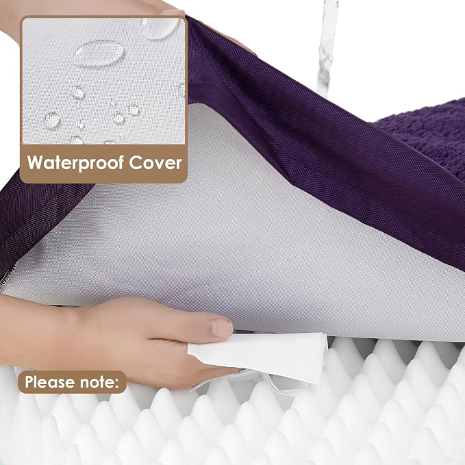 EHEYCIGA Orthopedic Dog Bed Medium with Removable Washable Cover, 30x20 | Egg Crate Foam Support, Durable Oxford fabric, Non-Slip Bottom, Machine Washable, Soft Waterproof Plush Pet Bed Mat For Crate