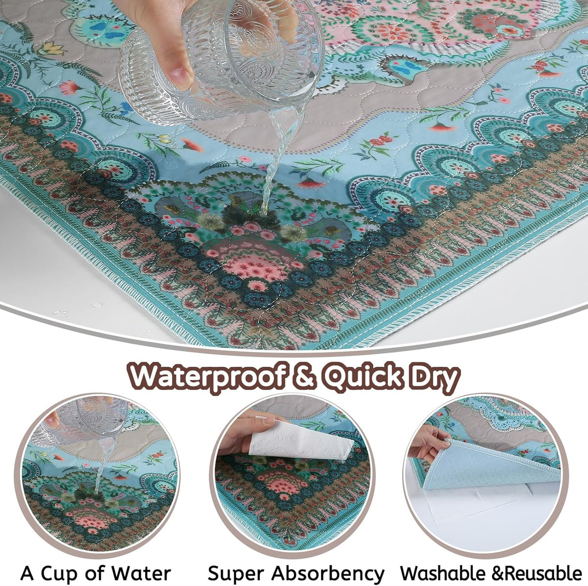 Washable Pee Pads for Dogs, 34"x36" 2 Pack Reusable Puppy Pads Pet Training Pads, Super Absorbent, 100% Waterproof Dog Pee Pads, Whelping, Housebreaking, Incontinence, for Playpen