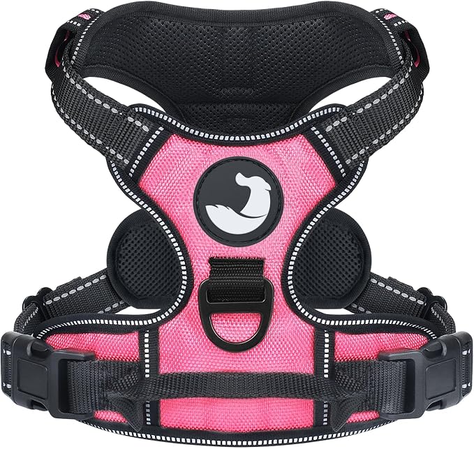 Joytale No Pull Dog Harness for Extra Large Dogs, Front Clip, Pink | Grab Handle for Instant Control, Padded & Adjustable Vest, Sturdy Metal D-Rings, for Safe Training & Daily Walking