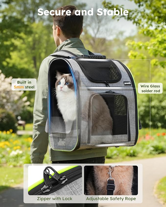 pecute Cat Backpack Expandable, Cat Carrier Backpack Breathable, Large