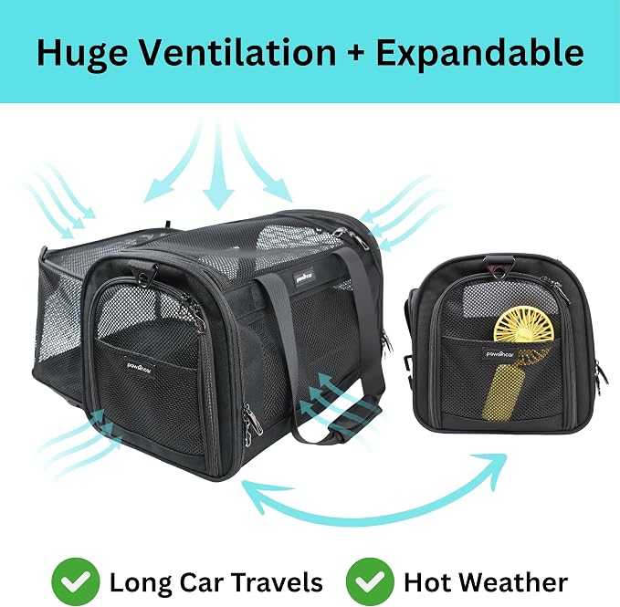 Crash-Tested Expandable Cat Carrier & Small Dog Car Seat - CPS Certified for Crash Protection & Safe Pet Travel.