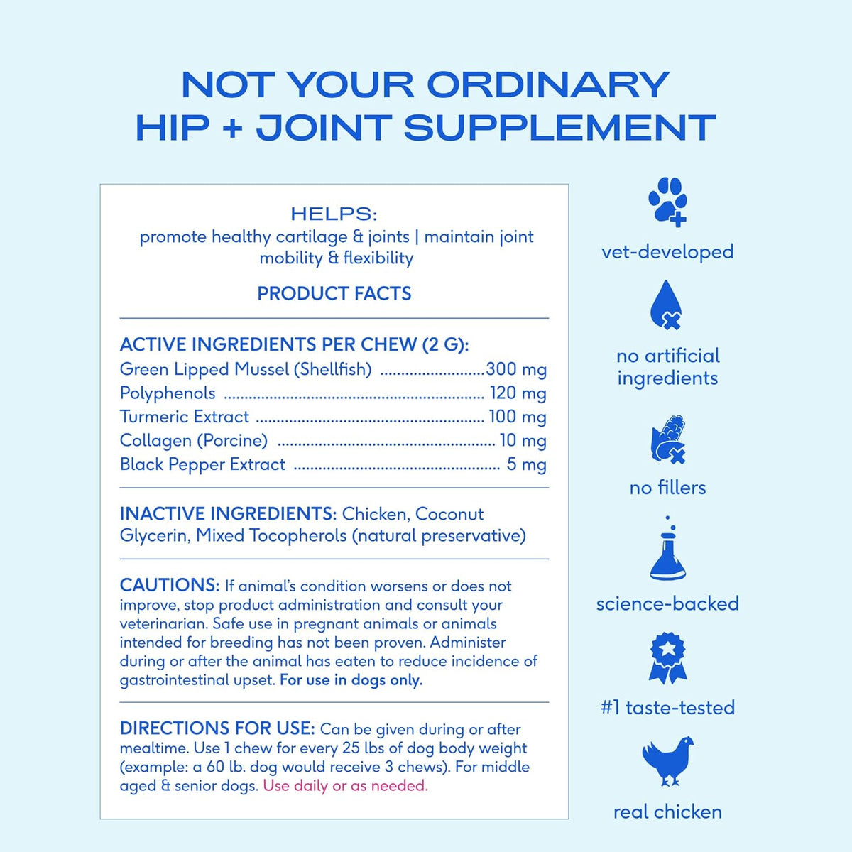 Native Pet Pain Relief for Dogs - Collagen for Dogs Promotes Joint Health, Reduce Inflammation & Stiffness - Senior Pup Joint Supplement - Natural Pain Reliever for Active & Aging Pets - 120 Chews