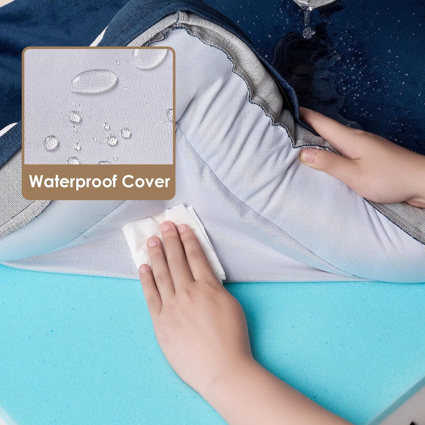EHEYCIGA Orthopedic Dog Beds for Extra Large Dogs, Waterproof Memory Foam XXL Dog Bed with Sides, Non-Slip Bottom and Egg-Crate Foam Big Pet Couch Bed with Washable Removable Cover, Navy