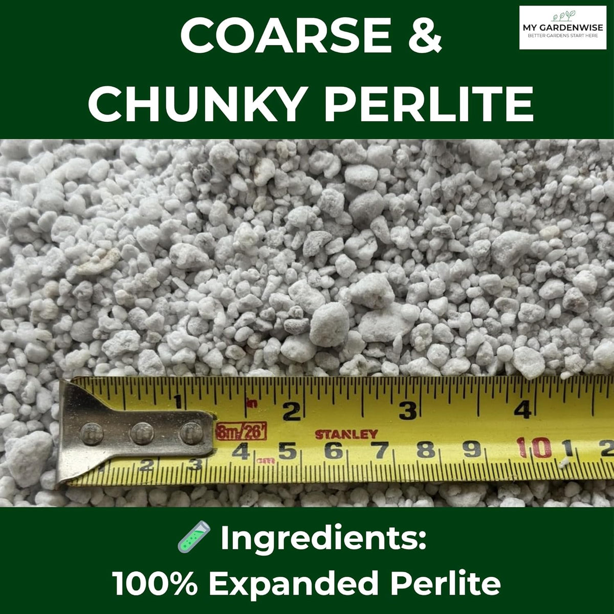 Perlite for Plants, Coarse and Chunky Horticultural Perlite, Organic Perlite for Gardening Indoor & Outdoor, Perlite Bulk Bag, Made in USA (1 Quart)