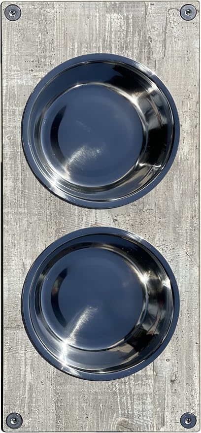 Raised Pet Bowls for Cats and Dogs, Outdoor Elevated Dog Cat Food and Water Bowls Stand Feeder on Aluminum Legs with 2 Stainless Steel Bowls Sizes for Small Medium and Large Dogs. - Medium (Monte)