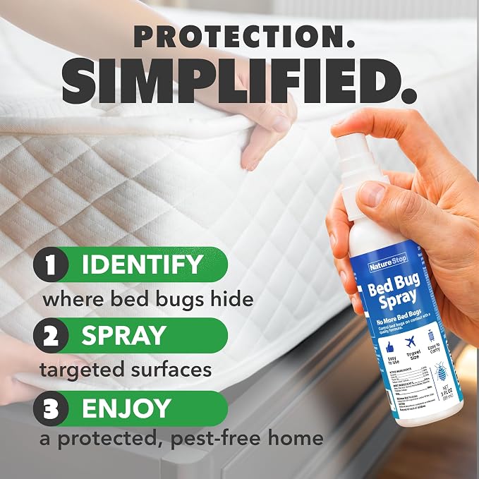 Bed Bug Spray Travel Size (3 oz) | Targets Bed Bugs & Eggs, Pet & Family Friendly, Plant-Based Active Ingredients, Travel Friendly Size, Stain-Free Formula