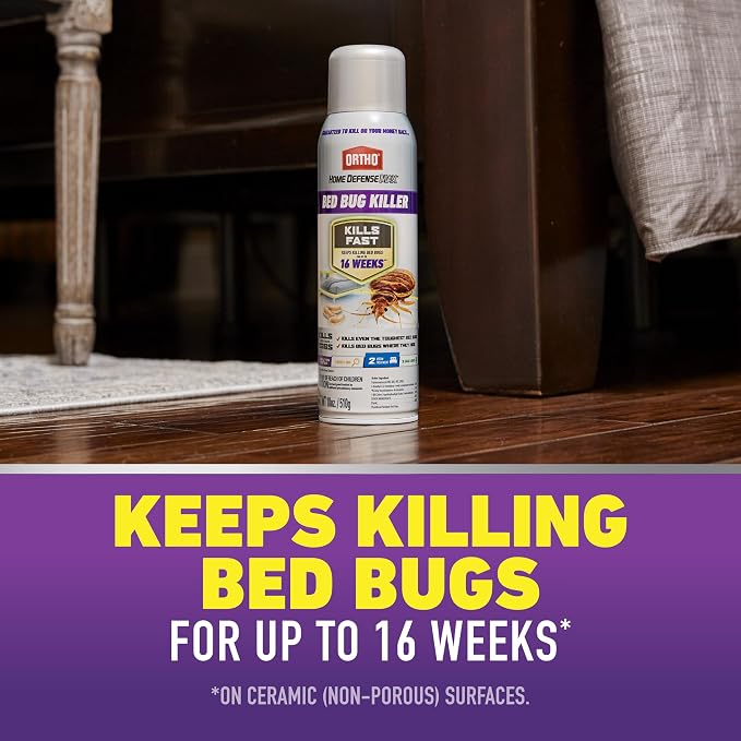 Ortho Home Defense Max Bed Bug Killer Spray - Bed Bug Spray for Home, Also Kills Fleas & Brown Dog Ticks, Spot Treatment, 18 oz
