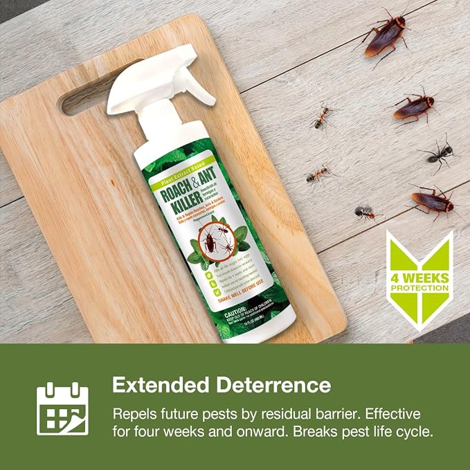 EcoVenger® Roach and Ant Killer 16 oz | Kills on Contact | Extended 4-Week Deterrence | Peppermint Scent | Child and Pet Safe