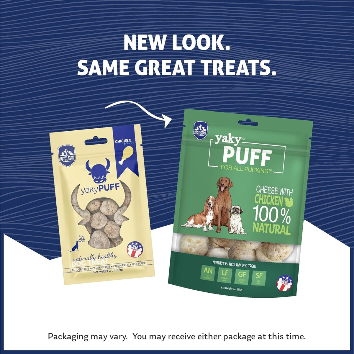 Himalayan Dog Chew Yak Cheese Treats, 100% Natural, Long Lasting, Gluten Free, Healthy & Safe, Lactose & Grain Free, Protein Rich, Chicken Flavor Flavor Crispy Puffed Treat, For All Breeds, 9.9 oz