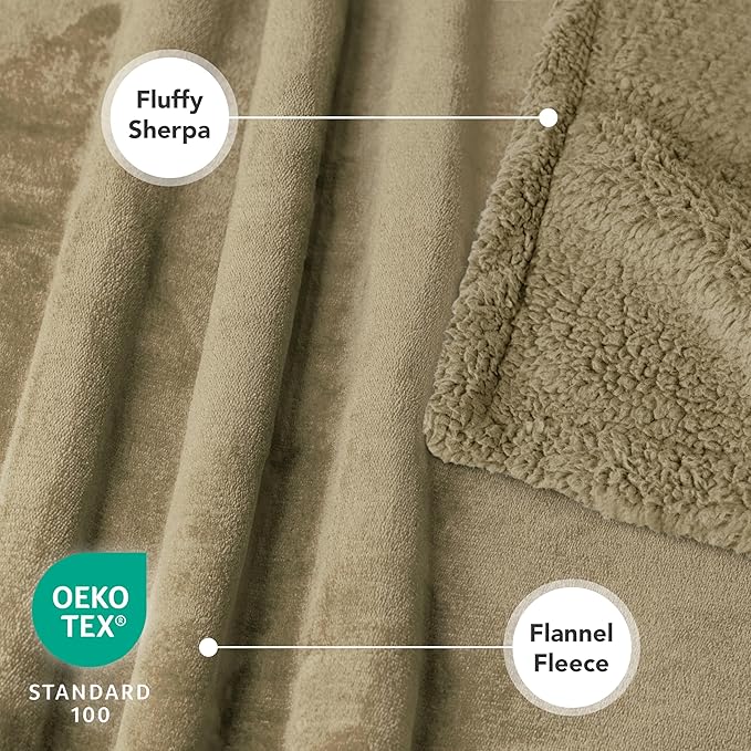 PetAmi Waterproof Dog Blanket for Queen Bed Large XL Dog Throw for Couch Cover Leakproof Furniture Protection, Sherpa Fleece, Reversible Soft Washable 90x90 Taupe Taupe