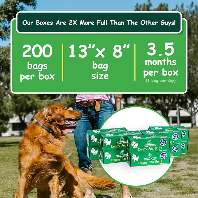 Universal Pet Waste Bags for Dogs & Cats - 2,000pcs of 8"x13" Green Pet Bags for Poop (Bulk) - Compatible with Most Universal Dog Waste Dispensers - Durable and Provides Easy Clean-Up