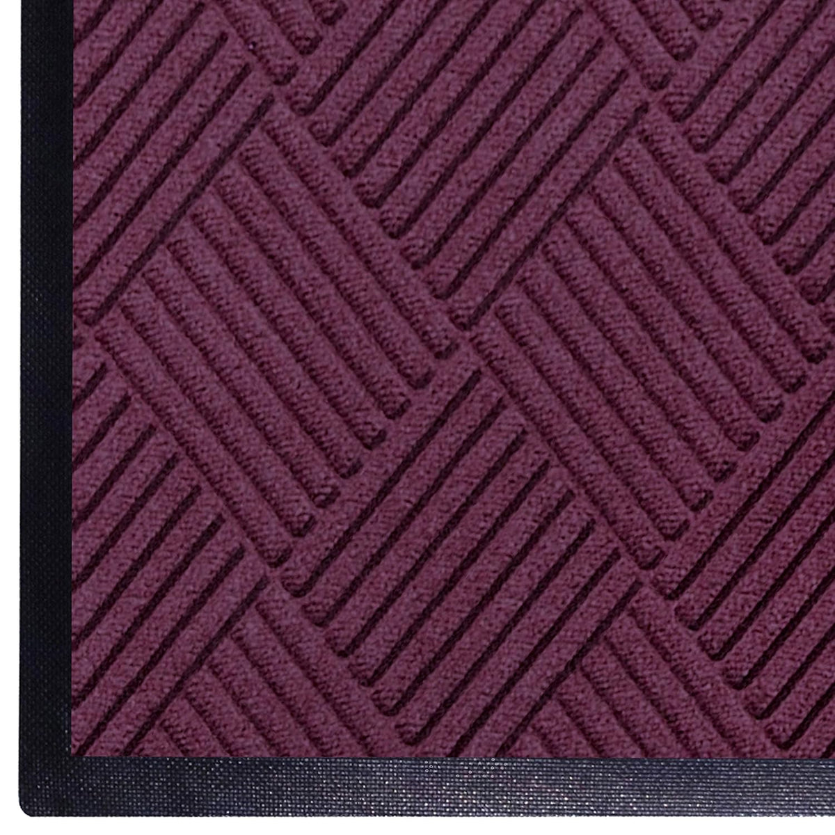 WaterHog Diamond | Commercial-Grade Entrance Mat with Rubber Border – Indoor/Outdoor, Quick Drying, Stain Resistant Door Mat (Bordeaux, 3' x 12')