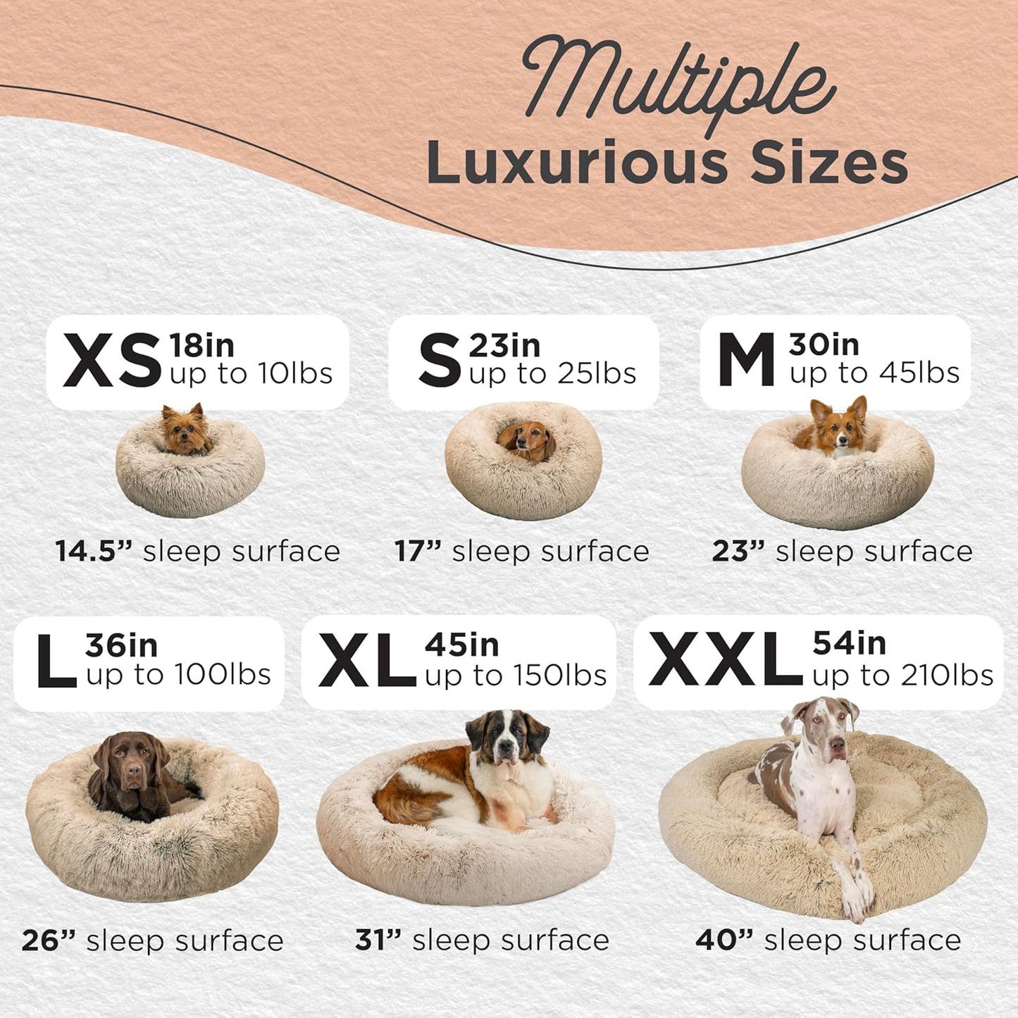 Best Friends by Sheri Original Calming Donut Dog and Cat Bed, Shag Faux Fur, Taupe, XS (18in x 18in) - Anxiety Relief for Pets Up to 10 lbs