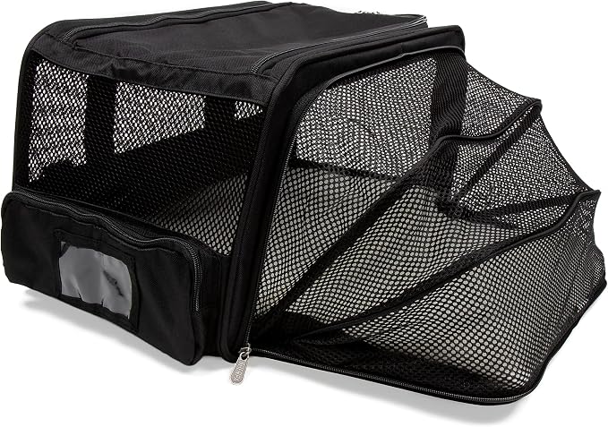 Sherpa Expandable Travel Pet Carrier, Airline Approved & Guaranteed On Board - Black, Medium