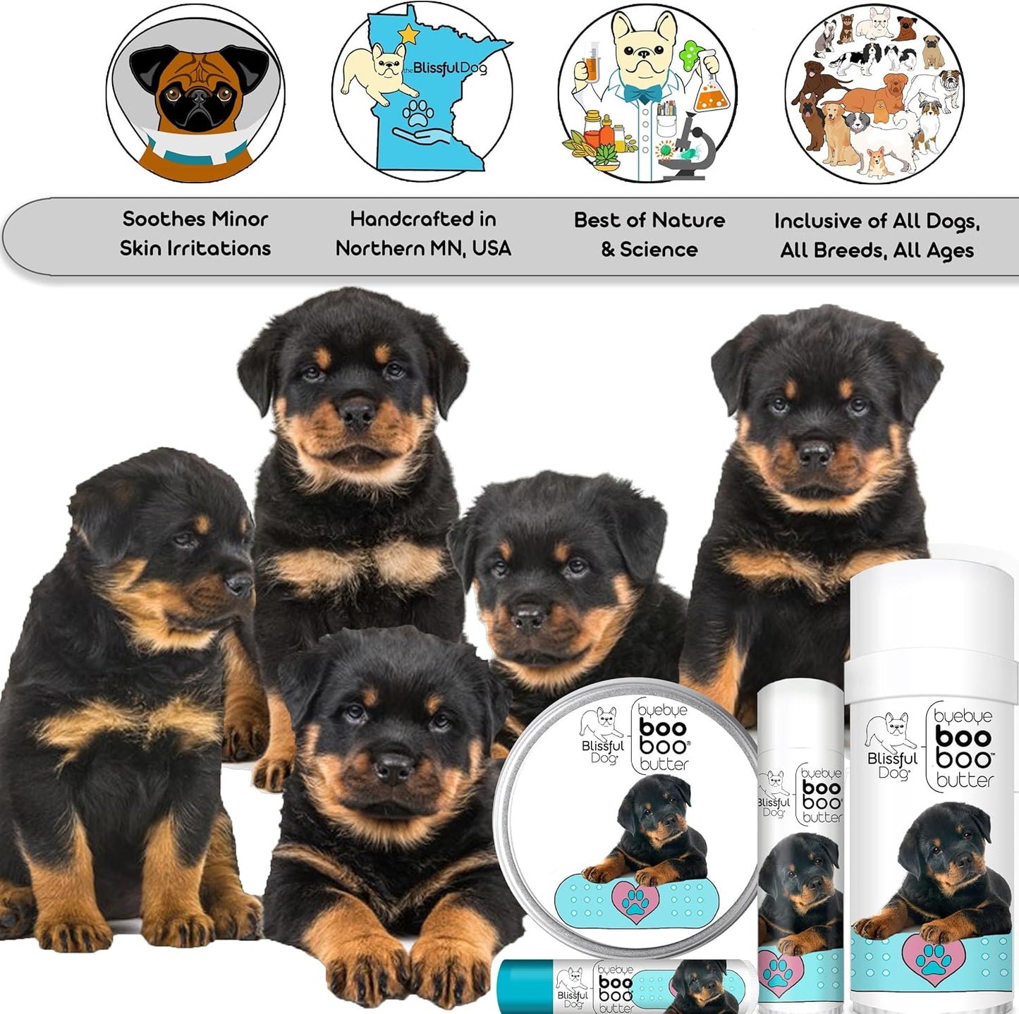 The Blissful Dog .15 oz Tube Rottweiler Booboo Butter