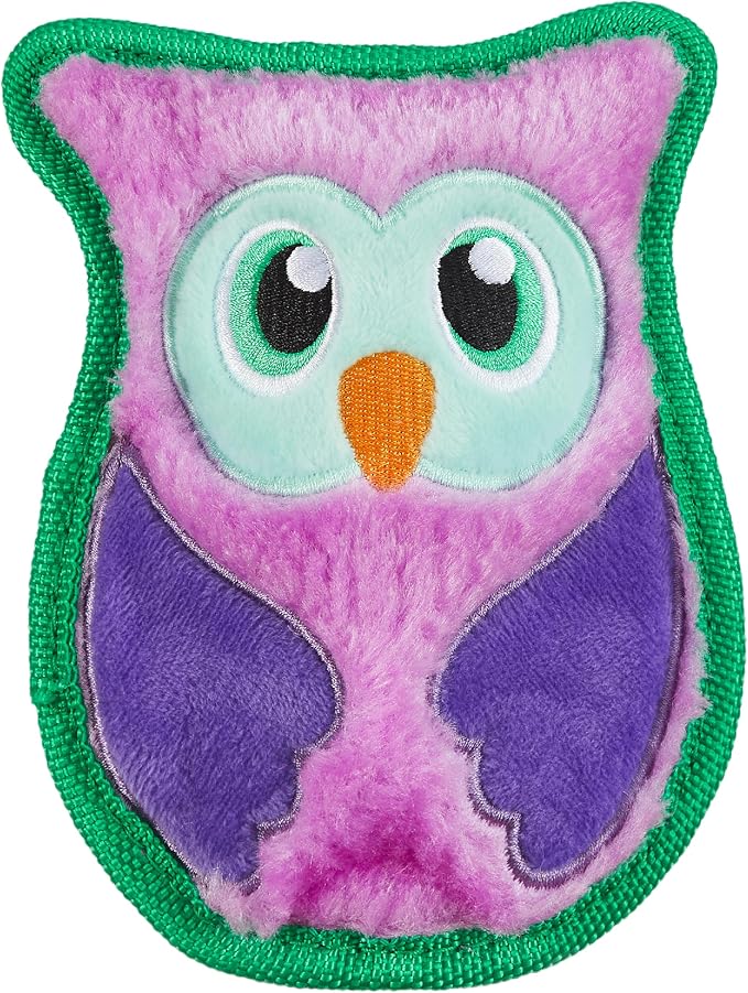 Outward Hound Durablez Minis – Squeaky Plush Dog Toy, No Stuffing for Less Mess, Interactive & Tough, Jumbo Squeaker, Puppies & Small Dogs, Owl, 5.8"
