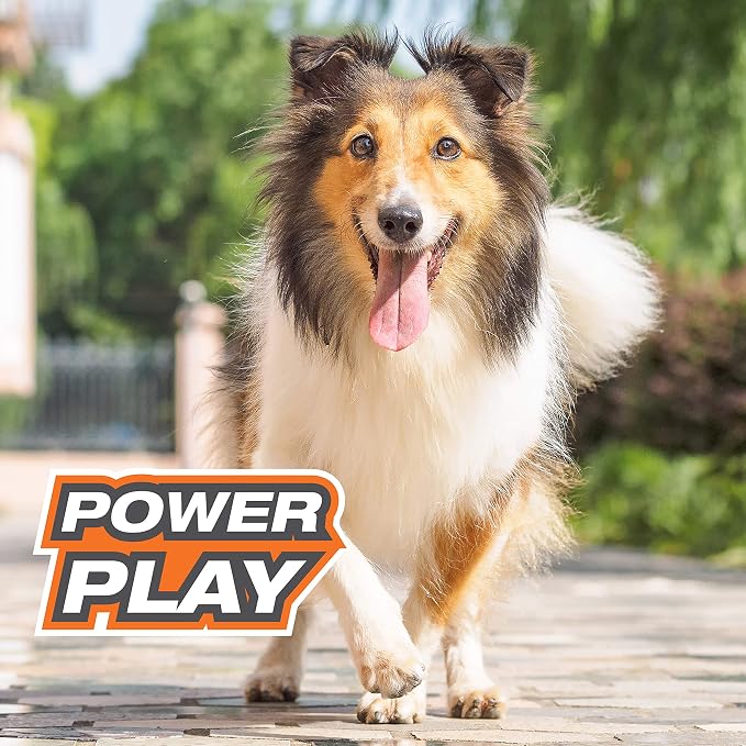 Nylabone Power Play Gripz Felt Soccer Ball Rubber Fetch Toy, Squeaky Ball for Dogs, Medium (1 Count)