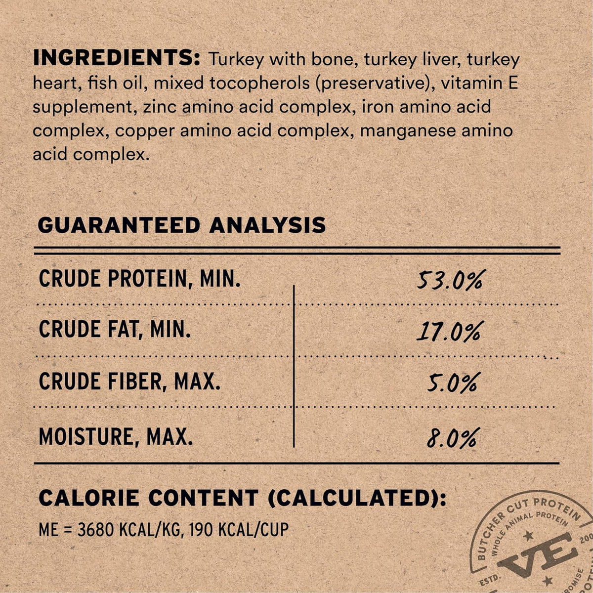 Vital Essentials Freeze-Dried Raw Turkey Meal or Mixer Dog Food Crunchy Mini Nibs, 25 oz