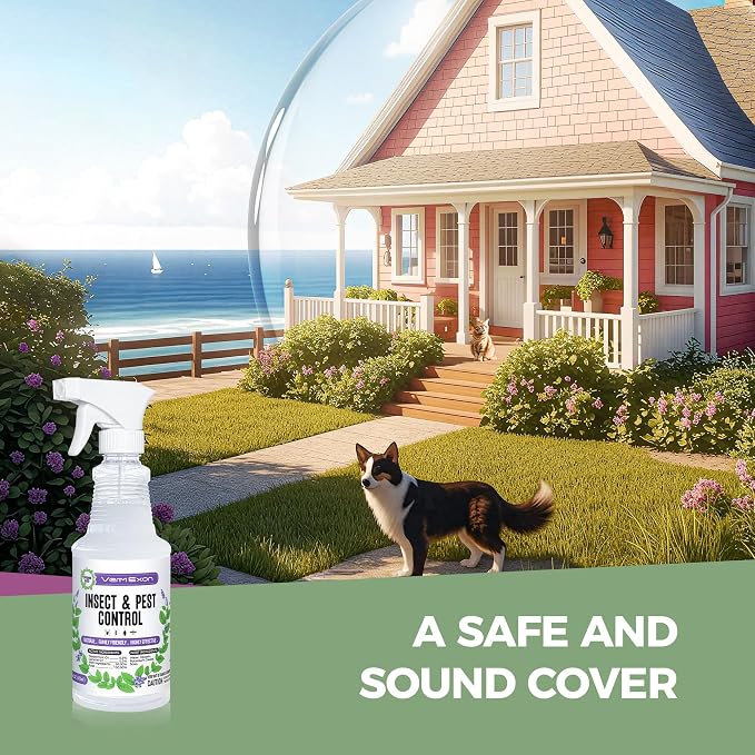 VermExon Peppermint Oil Insect & Pest Control Spray – 32oz Natural Plant-Based Bug Killer for Spiders, Ants, Flies, and Other Insects, Safe for Home & Kitchen Use