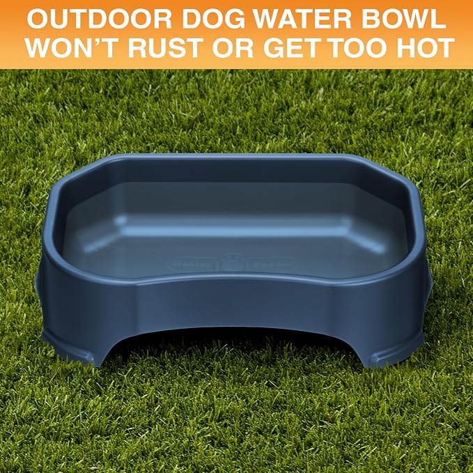 Neater Pet Brands Extra Large Water Bowl for Dogs, Outdoor Dog Water Bowl (1.25 Gallon XL Capacity), Big Trough Style Food Dish for Indoors or Outside, No Spill Large Dog Bowls, Dark Blue