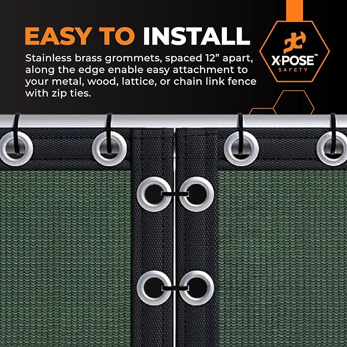 Xpose Safety Privacy Fence Screen 5’ x 50’ (24 Pack) – Heavy Duty Green Mesh with 90% Visibility Block, UV Protection – for Garden, Yard, Nursery, Kennel, Dog Run, Greenhouse