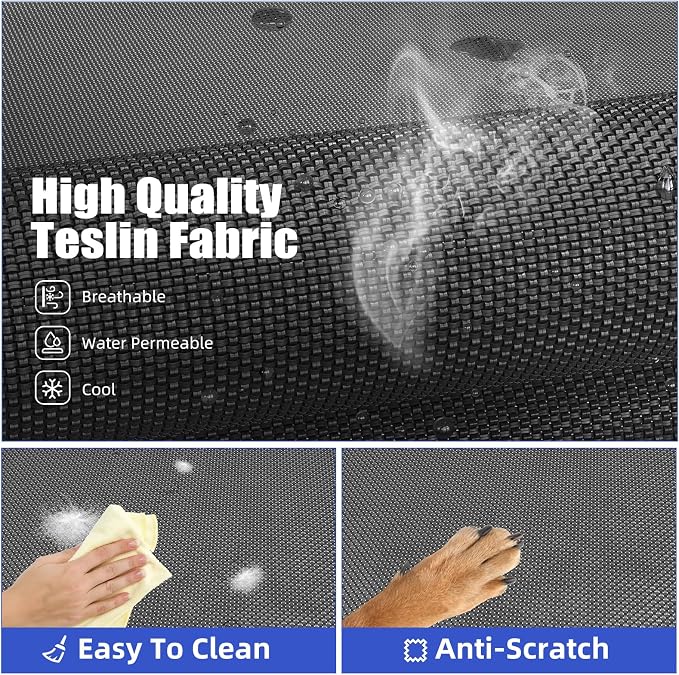 Simple Trending Elevated Dog Bed for Large Dogs, Waterproof Raised Dog Cot with Washable Mesh, Cooling Breathable Pet Bed for Outdoor, 42" x 31", Black (Pack of 2)