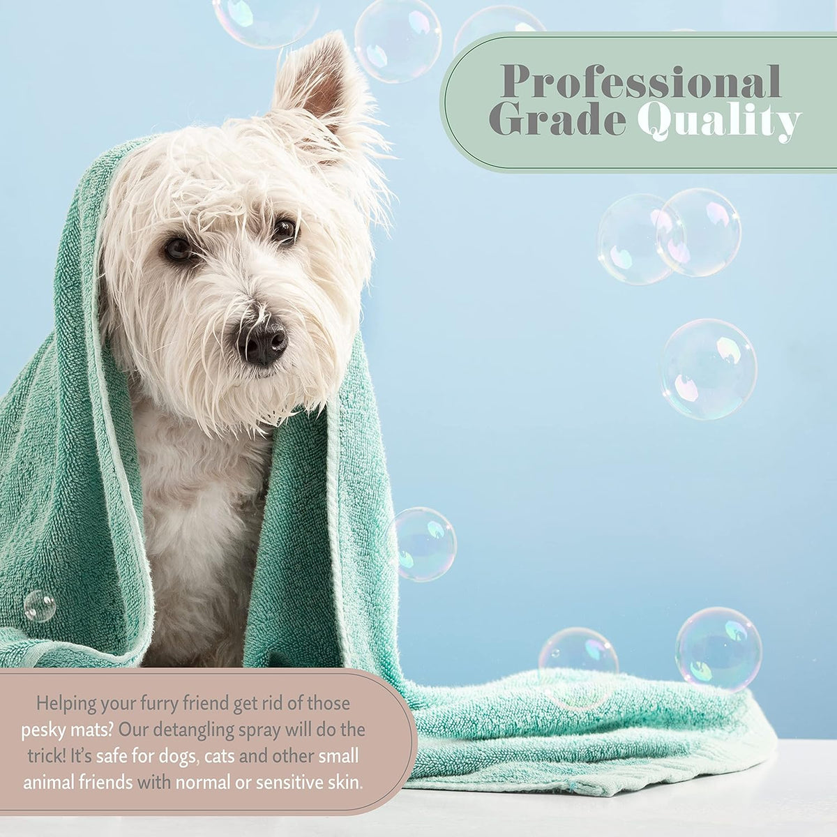 Begley's Pet Detangling Spray - Premium Essential Oil Scented Detangler Spray for Dogs, Puppies & Cats - Dog Leave in Conditioner Spray - Dematting Spray for Dogs & Pets - 8 oz, Lavender