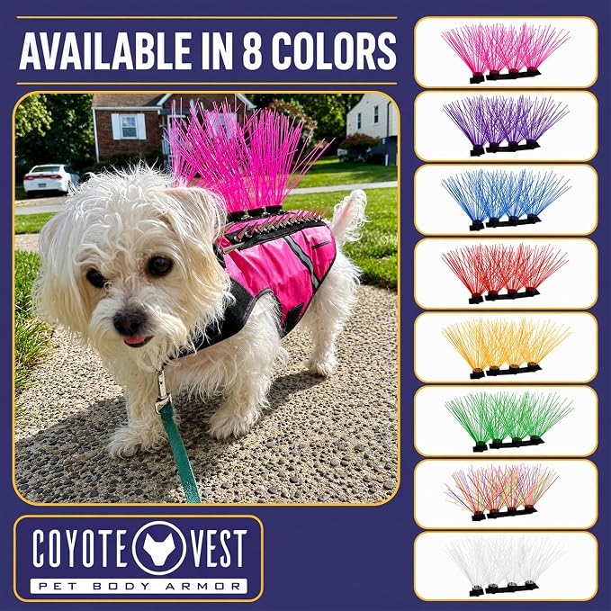 Coyotevest Coyotewhiskers Protective Nylon Dog Harness Bristles, Neon Pink | Nylon Bristles for Coyotevest or Spikevest Help Deter Coyotes, Aggressive Dogs and Birds of Prey Dog Accessory Made in USA