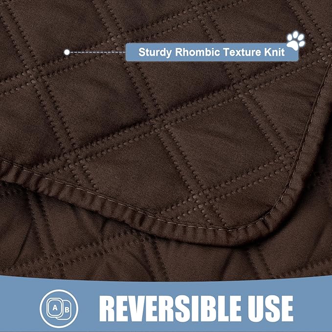 Smiry Waterproof Dog Bed Cover Pet Blanket, Soft Washable Dog Blanket for Furniture Bed Couch Sofa Reversible, Checkered (40"x80", Chocolate/Chocolate)