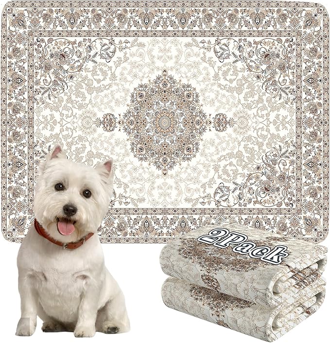 Washable Pee Pads for Dogs, 2 Pack Reusable Puppy Training Pads. 36''x48'' Super Absorbent Dog Rugs, Non-Slip and Leakproof Pee Mat for Dogs, Whelping Pads for Crates and Floors
